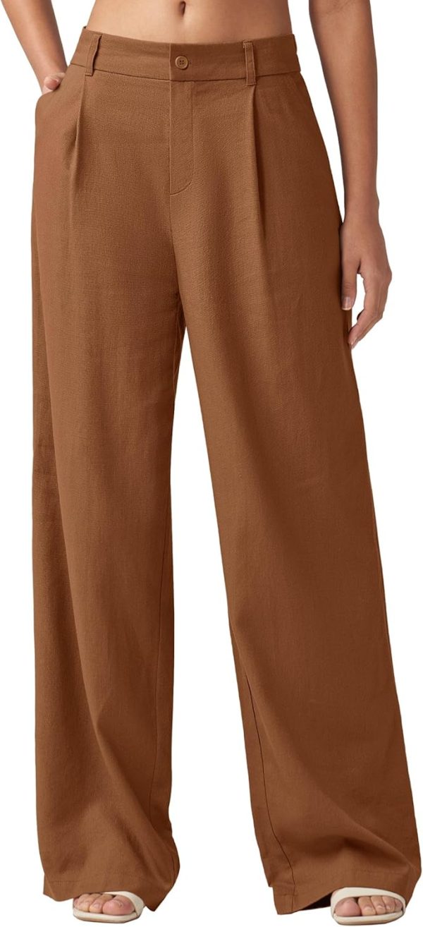 Willit Women's Linen Pants Wide Leg Work Dress Pants Casual Slacks Business Pants with Pockets 29" 31" - Image 32