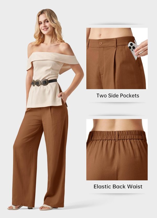 Willit Women's Linen Pants Wide Leg Work Dress Pants Casual Slacks Business Pants with Pockets 29" 31" - Image 36