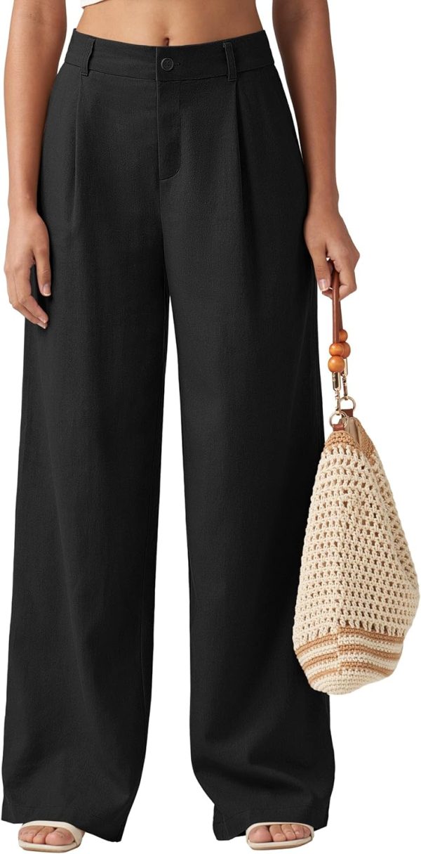 Willit Women's Linen Pants Wide Leg Work Dress Pants Casual Slacks Business Pants with Pockets 29" 31" - Image 38