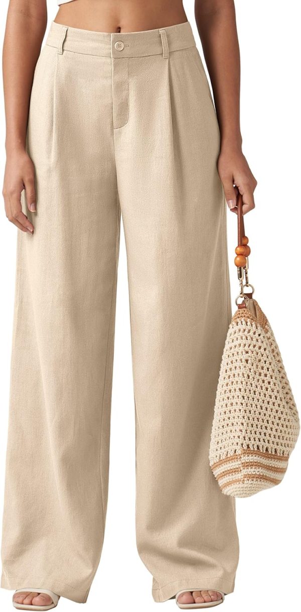 Willit Women's Linen Pants Wide Leg Work Dress Pants Casual Slacks Business Pants with Pockets 29" 31" - Image 44