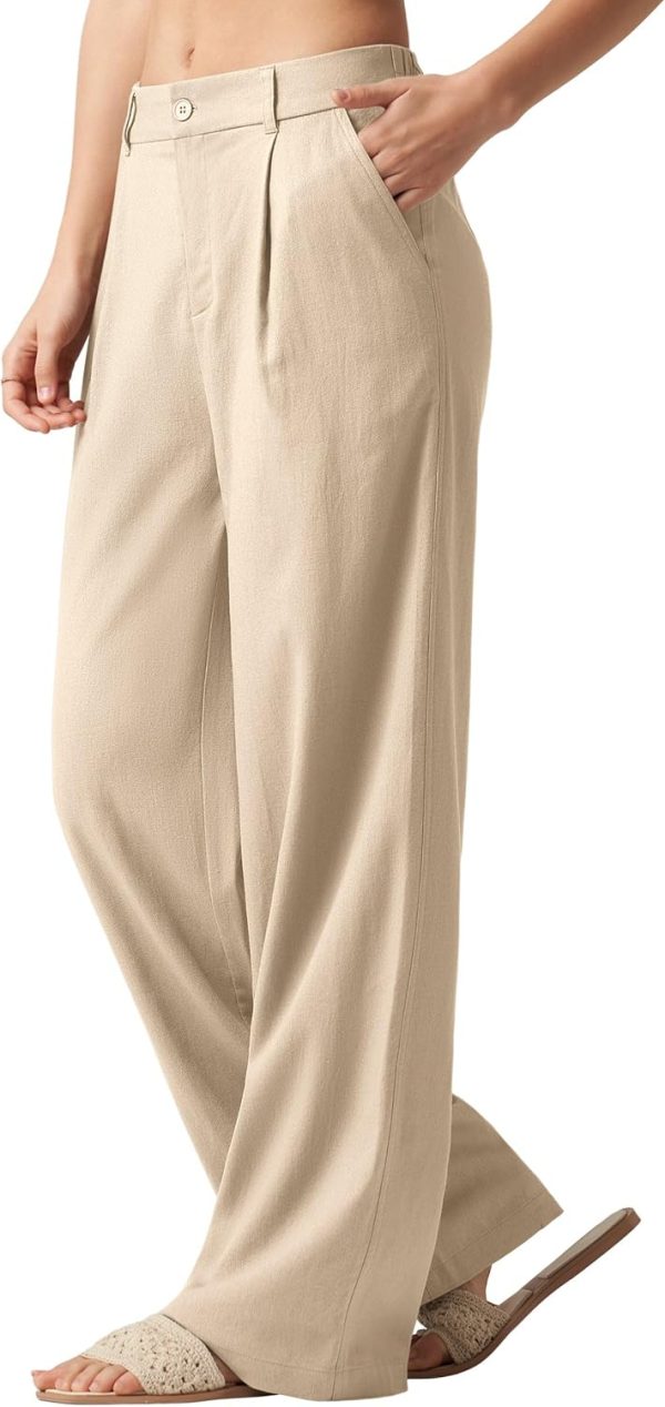 Willit Women's Linen Pants Wide Leg Work Dress Pants Casual Slacks Business Pants with Pockets 29" 31" - Image 45