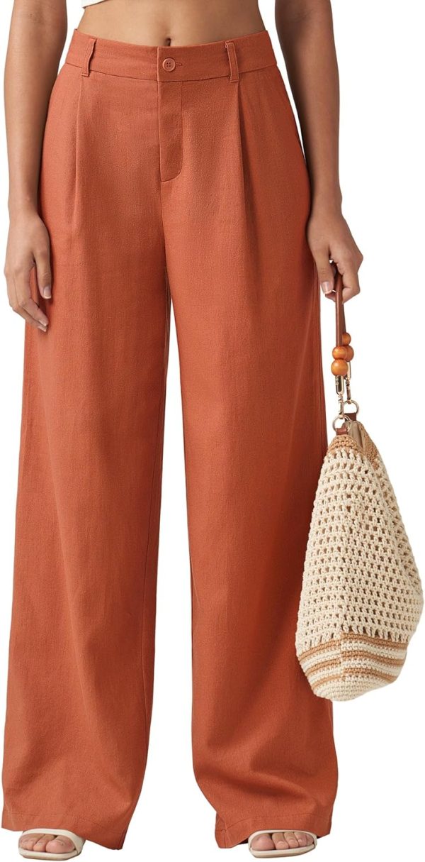 Willit Women's Linen Pants Wide Leg Work Dress Pants Casual Slacks Business Pants with Pockets 29" 31" - Image 50