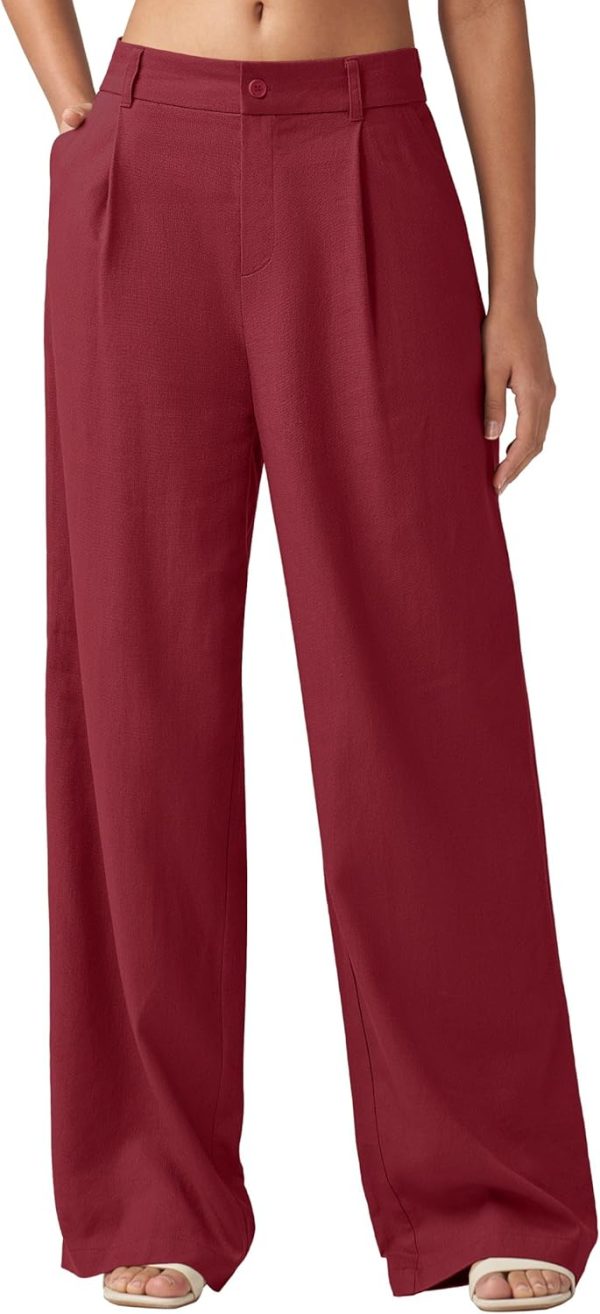 Willit Women's Linen Pants Wide Leg Work Dress Pants Casual Slacks Business Pants with Pockets 29" 31" - Image 66
