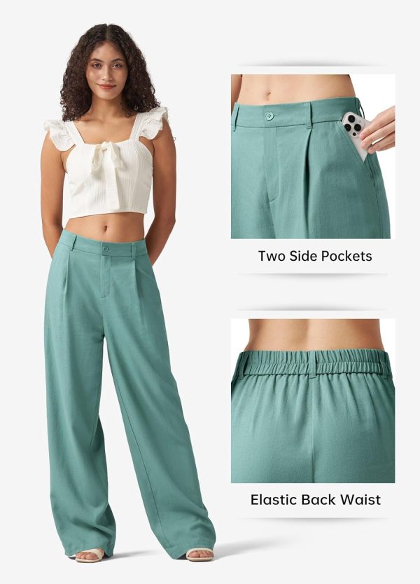 Willit Women's Linen Pants Wide Leg Work Dress Pants Casual Slacks Business Pants with Pockets 29" 31" - Image 76
