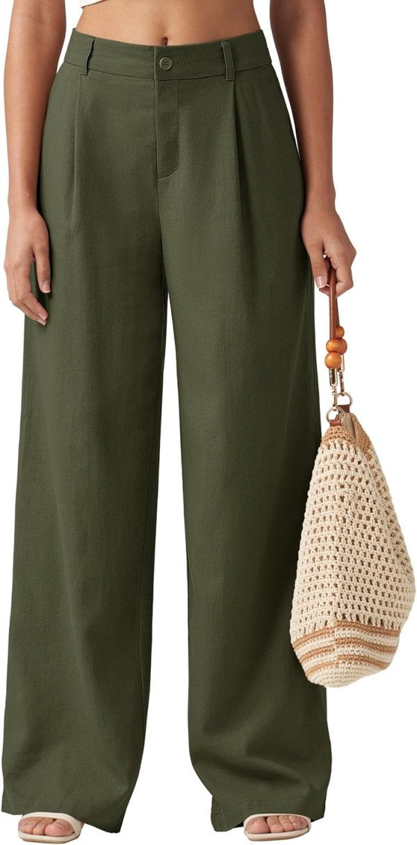 Willit Women's Linen Pants Wide Leg Work Dress Pants Casual Slacks Business Pants with Pockets 29" 31" - Image 78