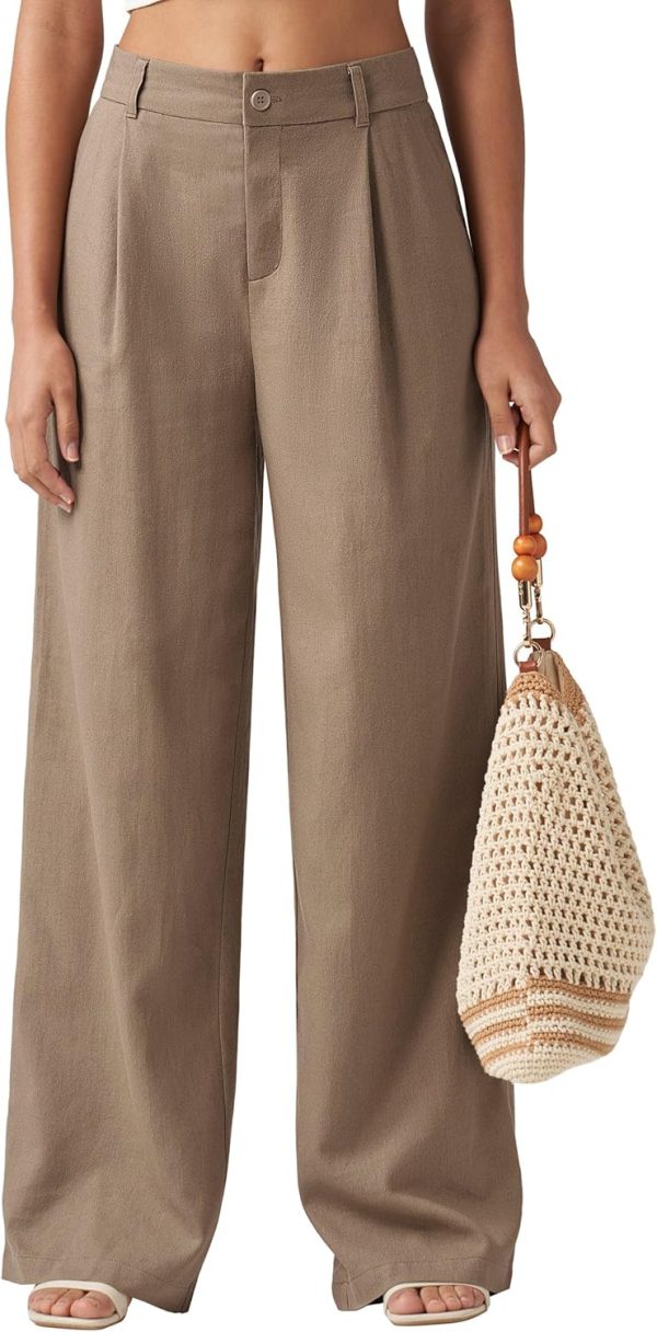 Willit Women's Linen Pants Wide Leg Work Dress Pants Casual Slacks Business Pants with Pockets 29" 31" - Image 84