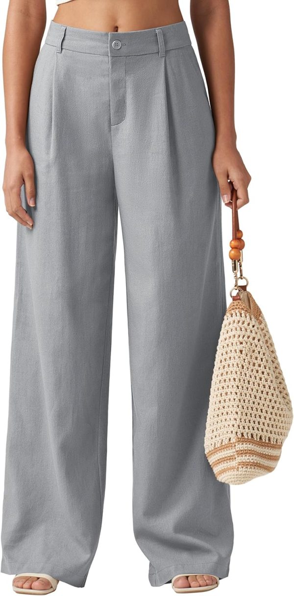 Willit Women's Linen Pants Wide Leg Work Dress Pants Casual Slacks Business Pants with Pockets 29" 31" - Image 90