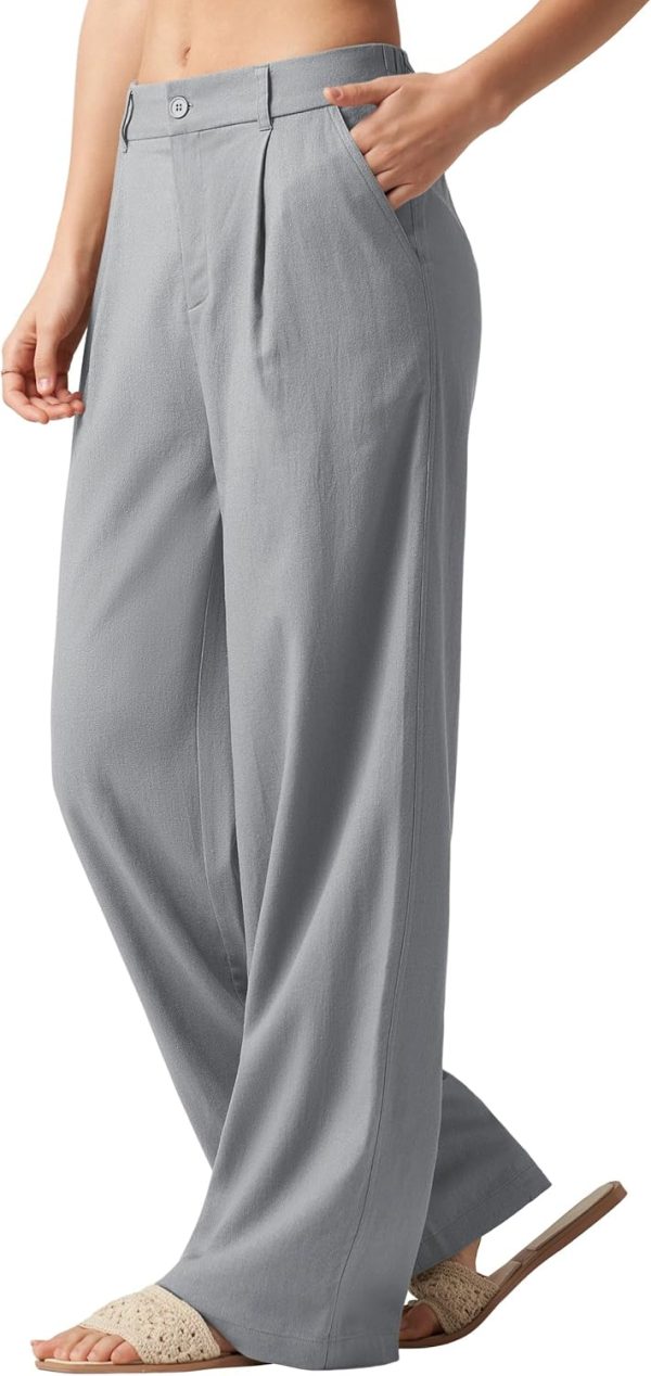 Willit Women's Linen Pants Wide Leg Work Dress Pants Casual Slacks Business Pants with Pockets 29" 31" - Image 91